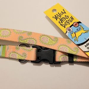 3/$15 Pink Melon Paisley Adjustable Small Dog Collar (10"-14")